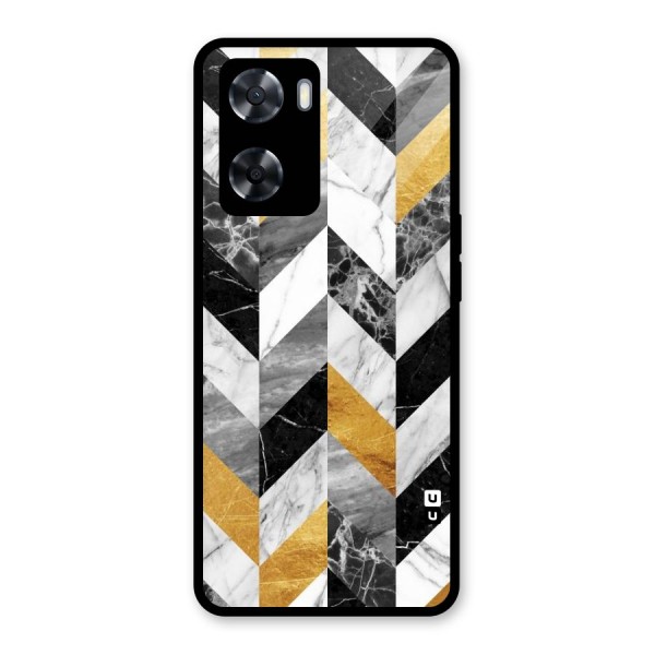 Yellow Grey Marble Glass Back Case for Oppo A57 2022