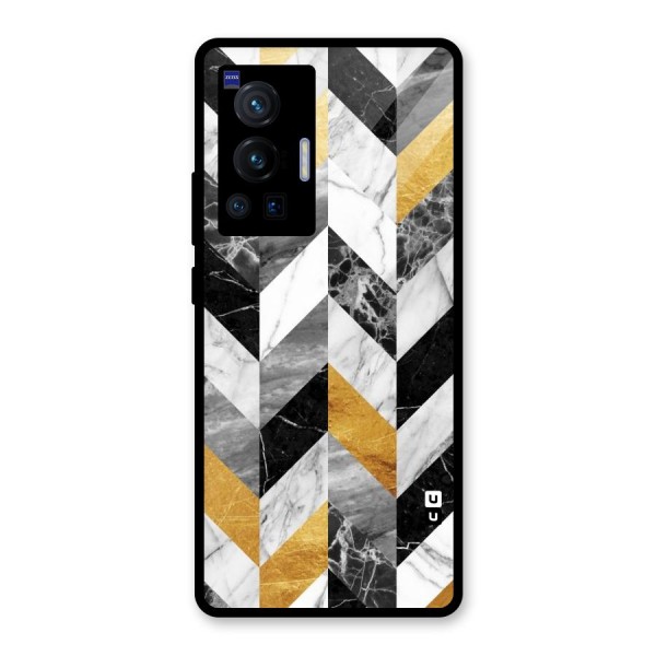 Yellow Grey Marble Glass Back Case for Vivo X70 Pro