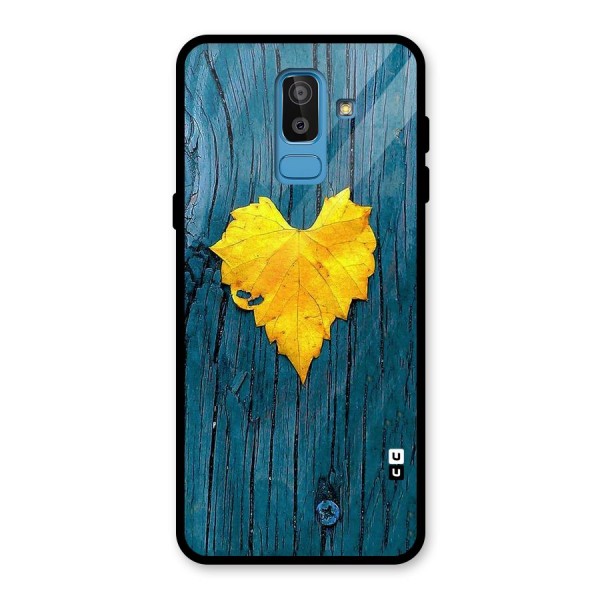 Yellow Leaf Glass Back Case for Galaxy J8