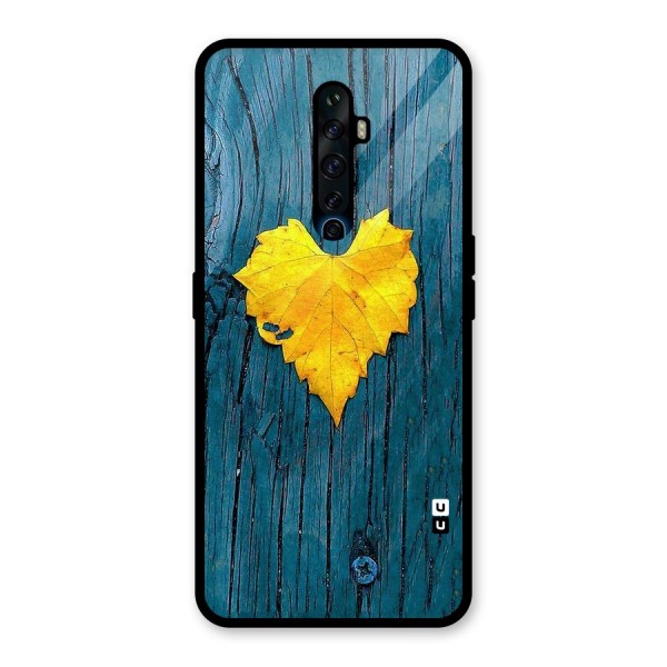 Yellow Leaf Glass Back Case for Oppo Reno2 Z