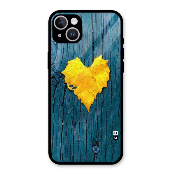 Yellow Leaf Glass Back Case for iPhone 14 Plus