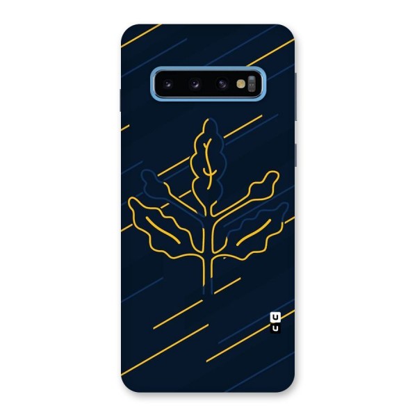 Yellow Leaf Line Back Case for Galaxy S10