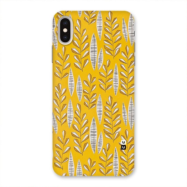 Yellow Leaf Pattern Back Case for iPhone XS Max