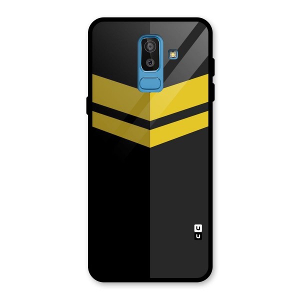 Yellow Lines Glass Back Case for Galaxy J8