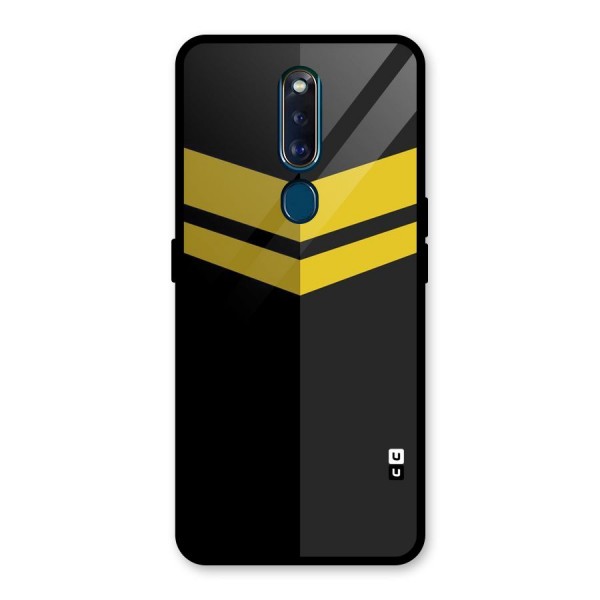 Yellow Lines Glass Back Case for Oppo F11 Pro