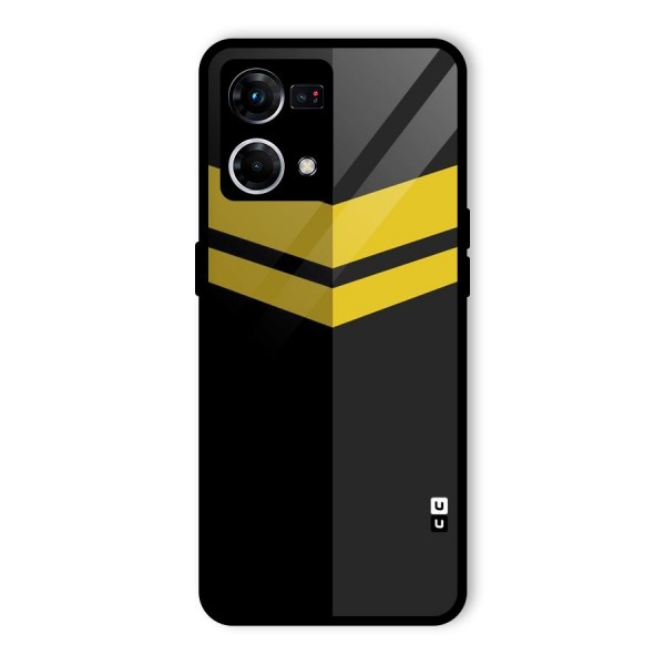 Yellow Lines Glass Back Case for Oppo F21 Pro 4G