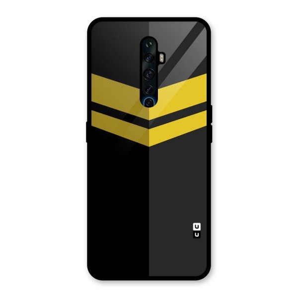 Yellow Lines Glass Back Case for Oppo Reno2 Z