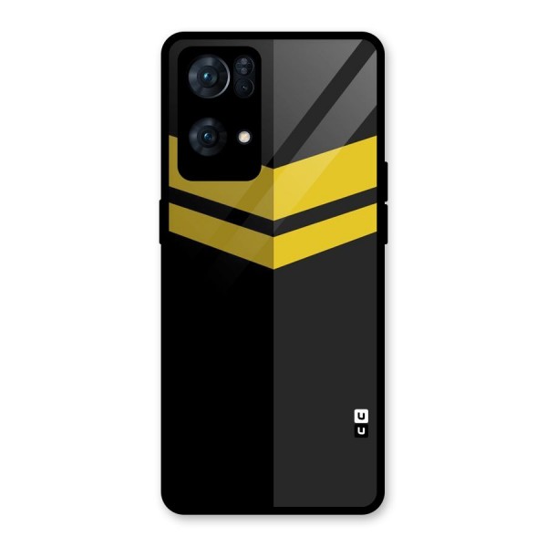 Yellow Lines Glass Back Case for Oppo Reno7 Pro 5G