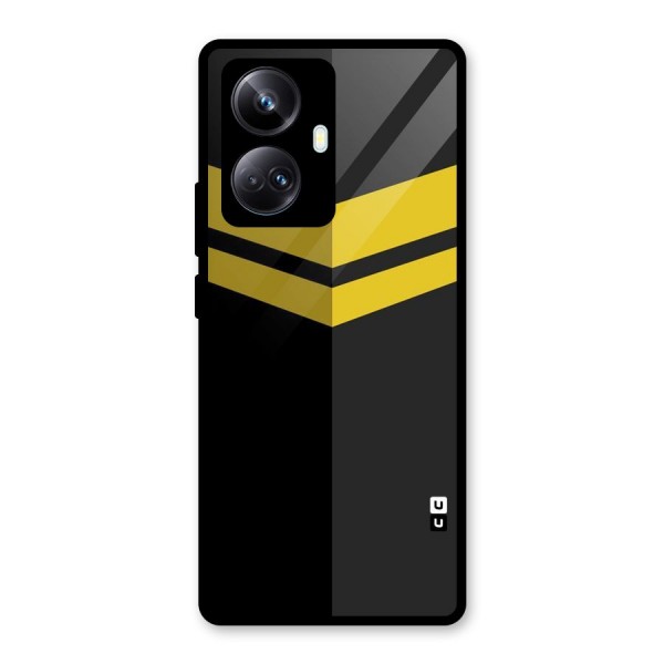 Yellow Lines Glass Back Case for Realme 10 Pro Plus