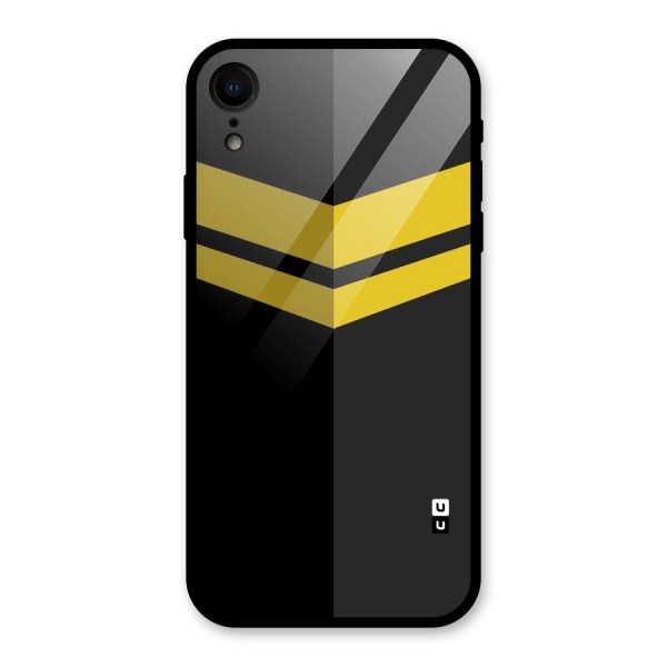 Yellow Lines Glass Back Case for XR