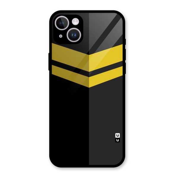 Yellow Lines Glass Back Case for iPhone 14 Plus