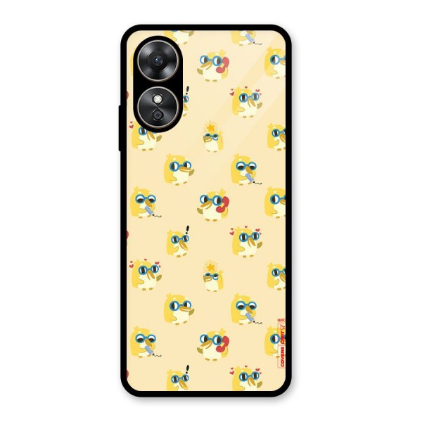 Yellow Parrot Glass Back Case for Oppo A17