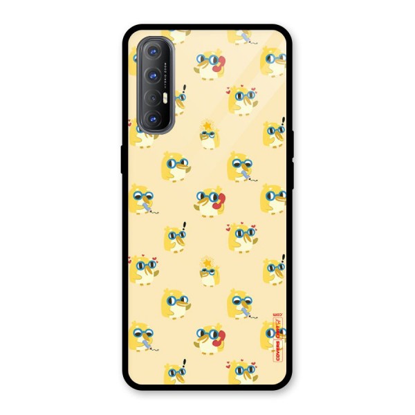 Yellow Parrot Glass Back Case for Oppo Reno3 Pro