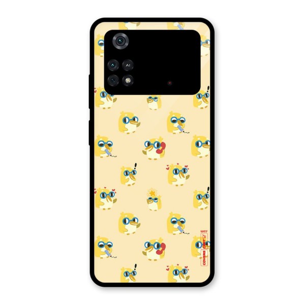 Yellow Parrot Glass Back Case for Poco M4 Pro 4G