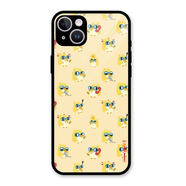 Yellow Parrot Glass Back Case for iPhone 14 Plus