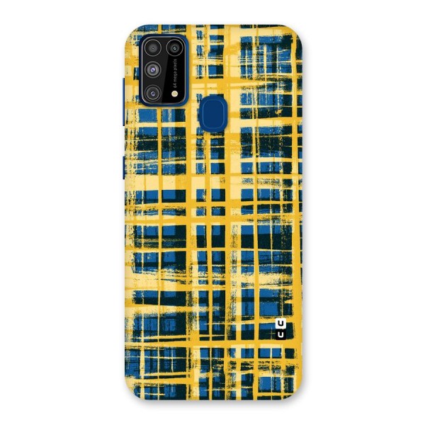 Yellow Rugged Check Design Back Case for Galaxy M31