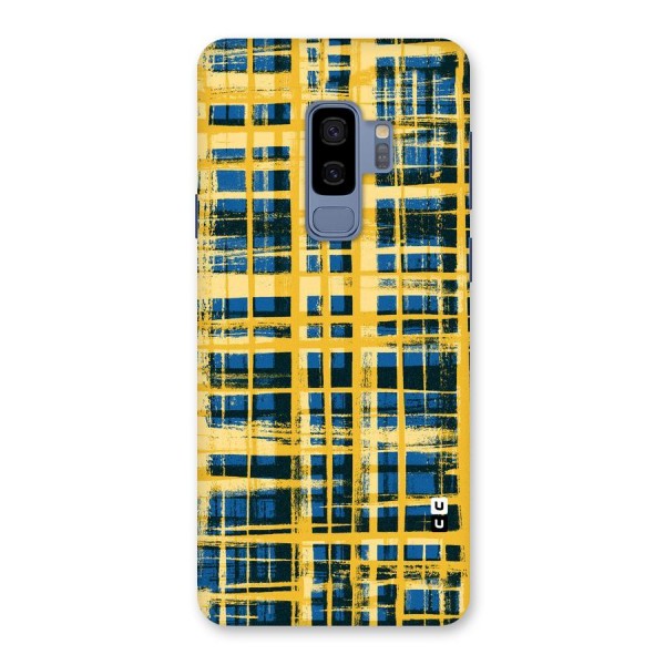 Yellow Rugged Check Design Back Case for Galaxy S9 Plus