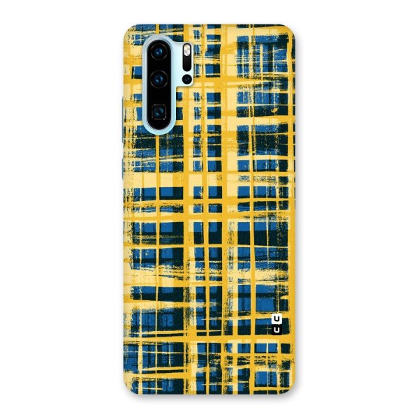 Yellow Rugged Check Design Back Case for Huawei P30 Pro