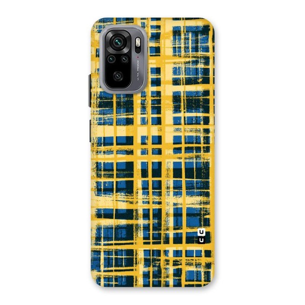 Yellow Rugged Check Design Back Case for Redmi Note 10