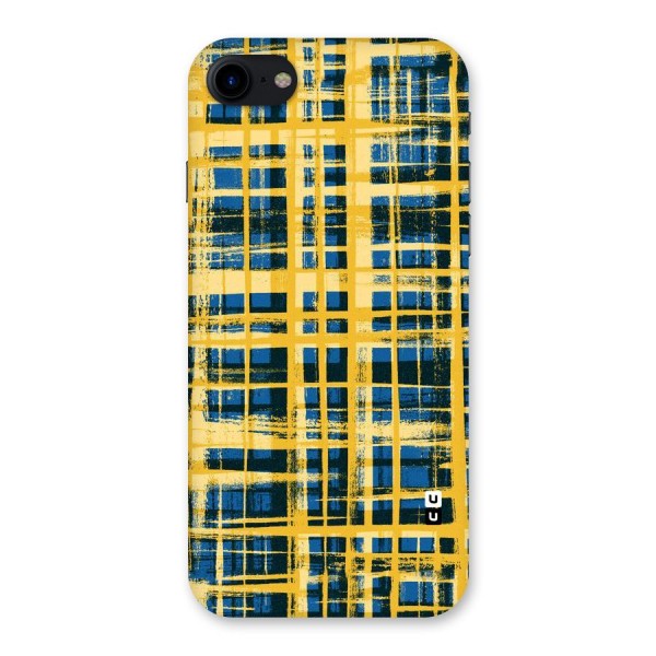 Yellow Rugged Check Design Back Case for iPhone SE 2020