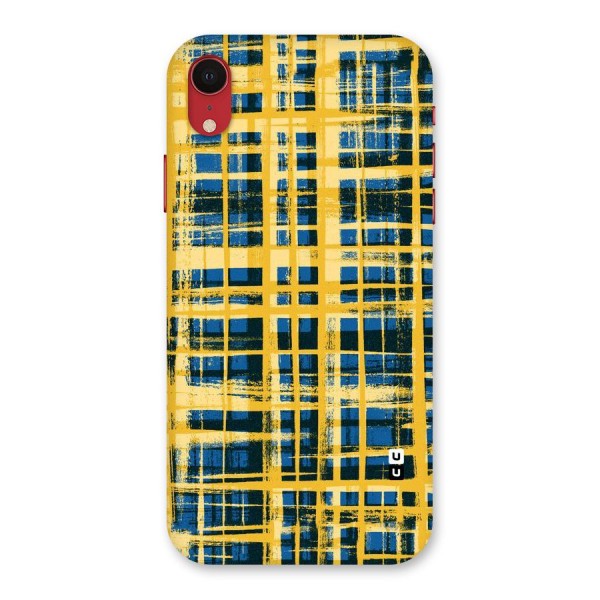 Yellow Rugged Check Design Back Case for iPhone XR