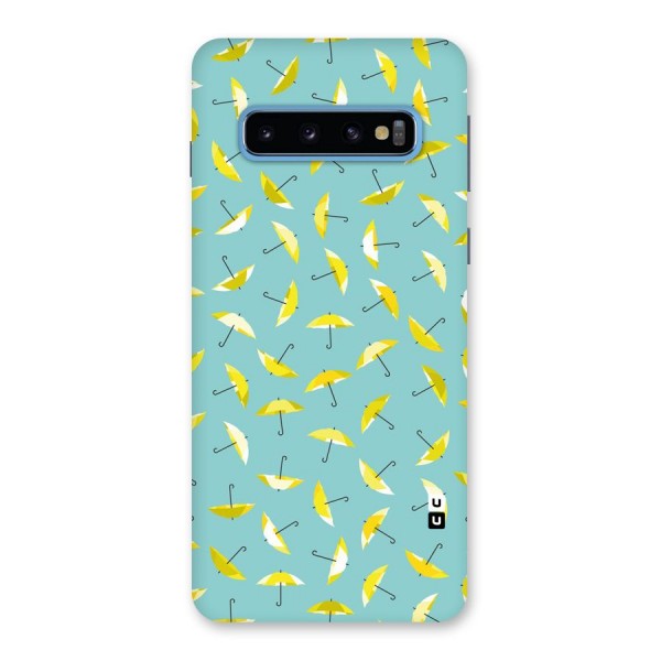 Yellow Umbrella Pattern Back Case for Galaxy S10