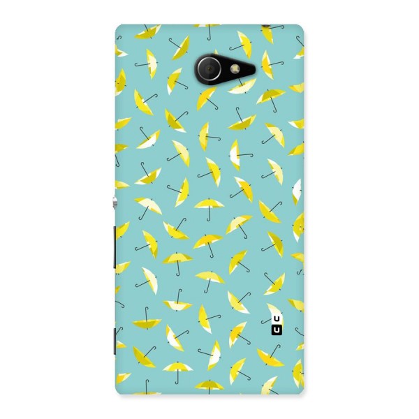 Yellow Umbrella Pattern Back Case for Sony Xperia M2