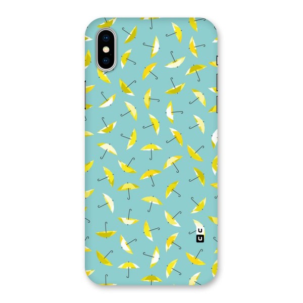 Yellow Umbrella Pattern Back Case for iPhone X