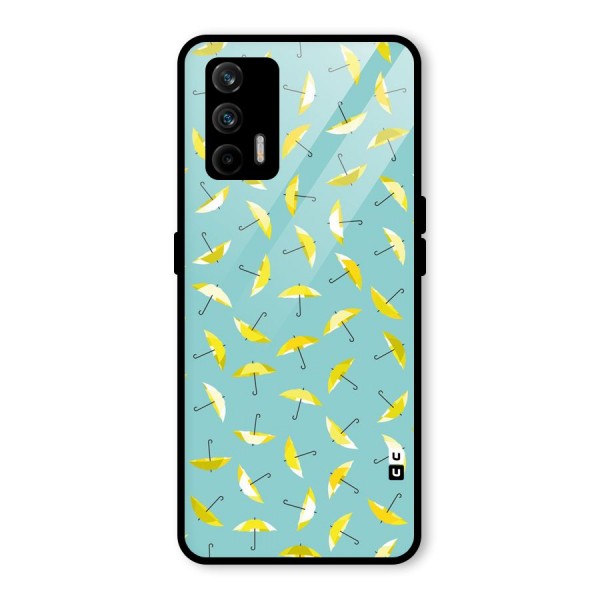 Yellow Umbrella Pattern Glass Back Case for Realme X7 Max