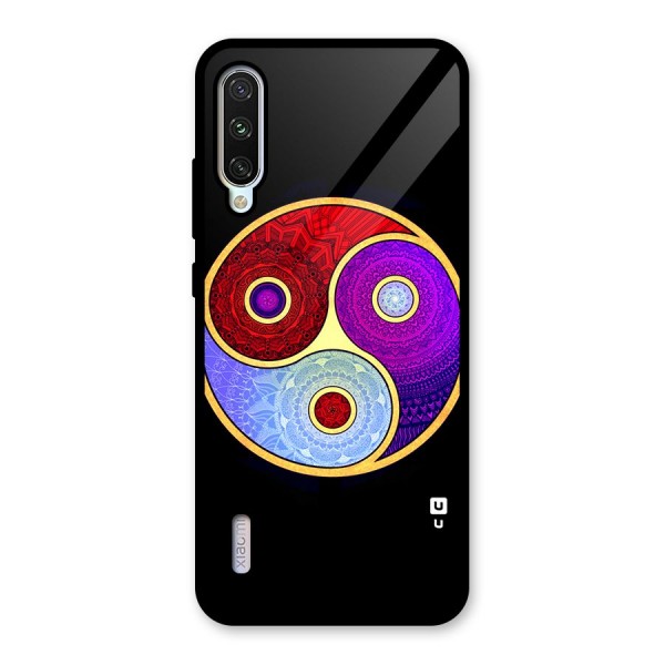 Yin Yang Mandala Design Glass Back Case for Mi A3