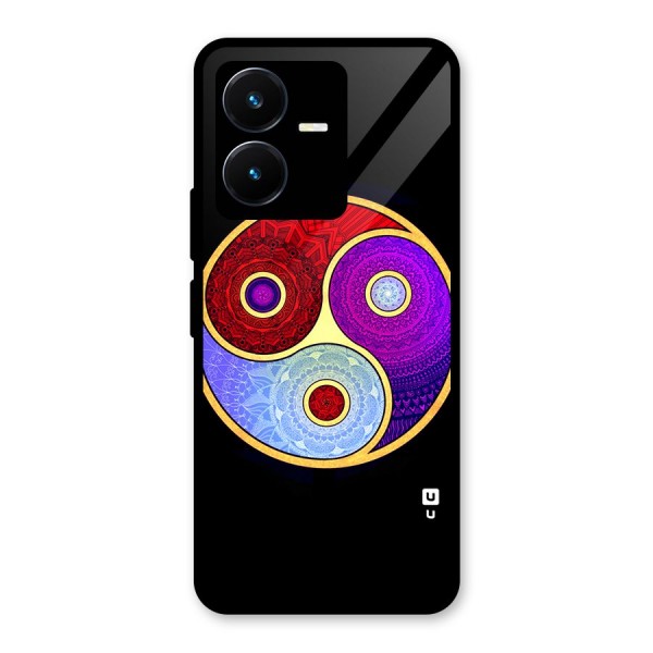 Yin Yang Mandala Design Glass Back Case for Vivo Y22