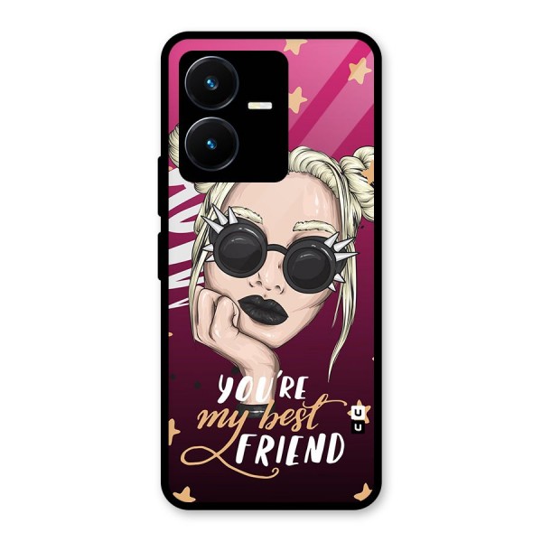 You My Best Friend Glass Back Case for Vivo Y22