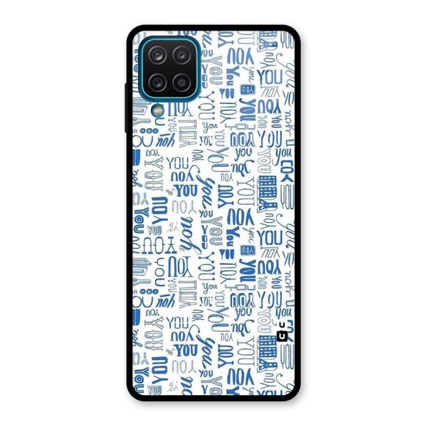 You Pattern Glass Back Case for Galaxy A12