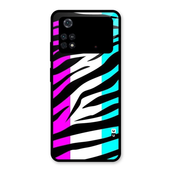 Zebra Texture Glass Back Case for Poco M4 Pro 4G