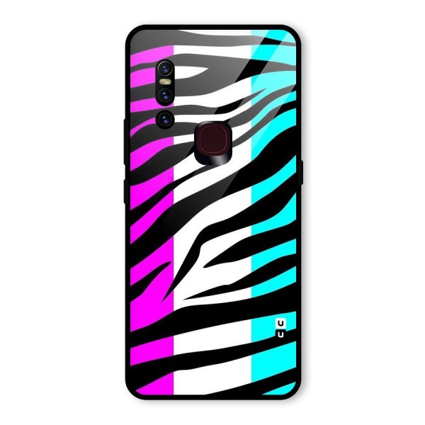 Zebra Texture Glass Back Case for Vivo V15