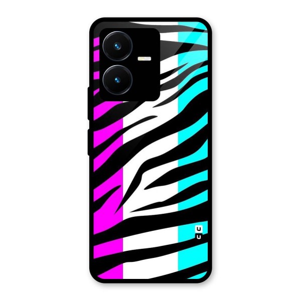 Zebra Texture Glass Back Case for Vivo Y22