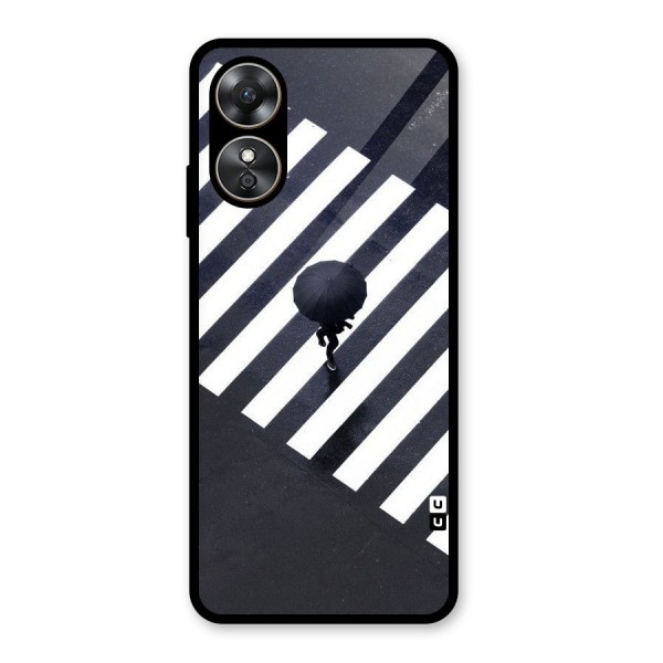 Zebra Walking Glass Back Case for Oppo A17