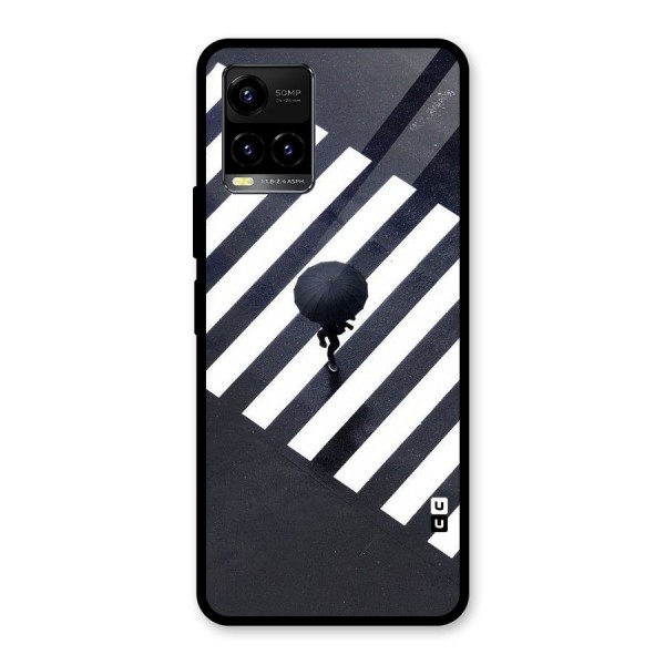 Zebra Walking Glass Back Case for Vivo Y21 2021