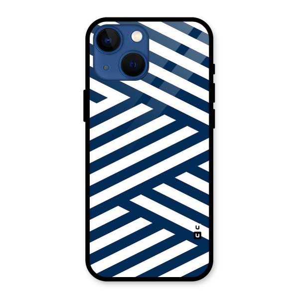 Zip Zap Pattern Glass Back Case for iPhone 13 Mini