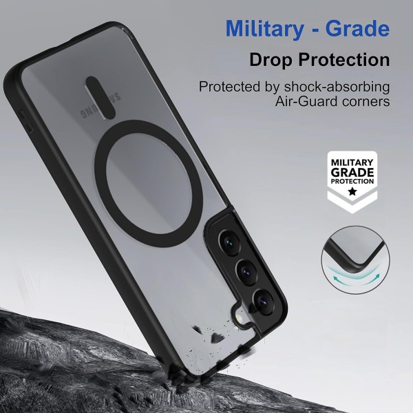 Black Clear Transparent Magsafe Back Case for Galaxy S22 5G