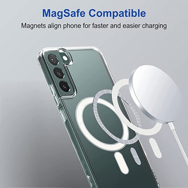Crystal Clear Transparent Magsafe Back Case for Galaxy S22 5G