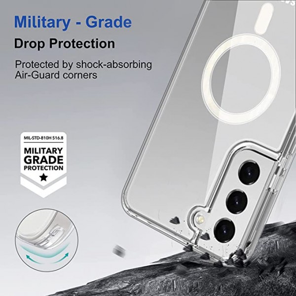 Crystal Clear Transparent Magsafe Back Case for Galaxy S22 5G