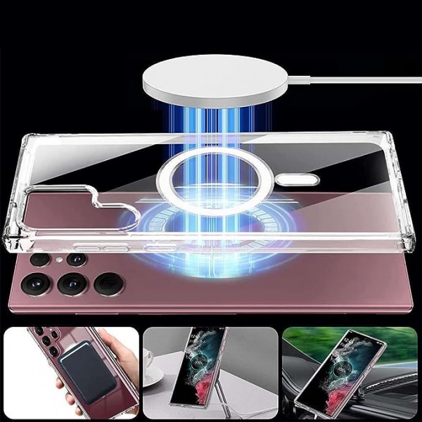 Crystal Clear Transparent Magsafe Back Case for Galaxy S22 Ultra 5G