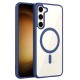 Royal Blue Clear Transparent Magsafe Back Case for Galaxy S23