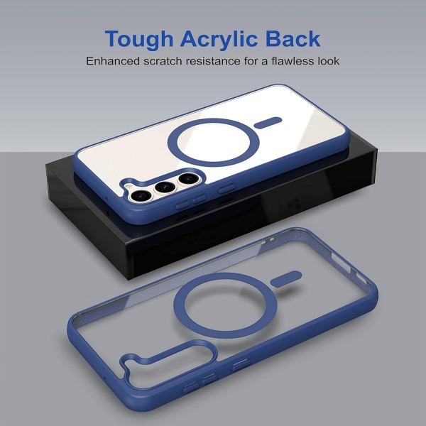 Royal Blue Clear Transparent Magsafe Back Case for Galaxy S23