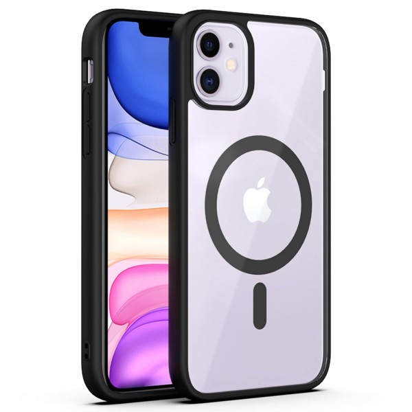 Black Clear Transparent Magsafe Back Case for iPhone 11