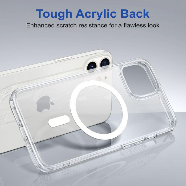 Crystal Clear Transparent Magsafe Back Case for iPhone 11