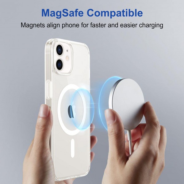 Crystal Clear Transparent Magsafe Back Case for iPhone 11