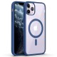 Royal Blue Clear Transparent Magsafe Back Case for iPhone 11 Pro