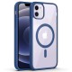 Royal Blue Clear Transparent Magsafe Back Case for iPhone 12 Mini